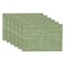CC Home Furnishings Tweed Woven Rectangular Placemats - 18" - Fig Green - Set of 6